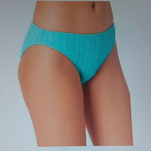New California Waves Bikini Bottom Medium Style# CW22129TB Blue - Picture 2 of 6